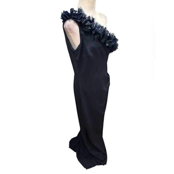 Xscape elegant navy one shoulder maxi dress size 14 - Picture 6 of 12